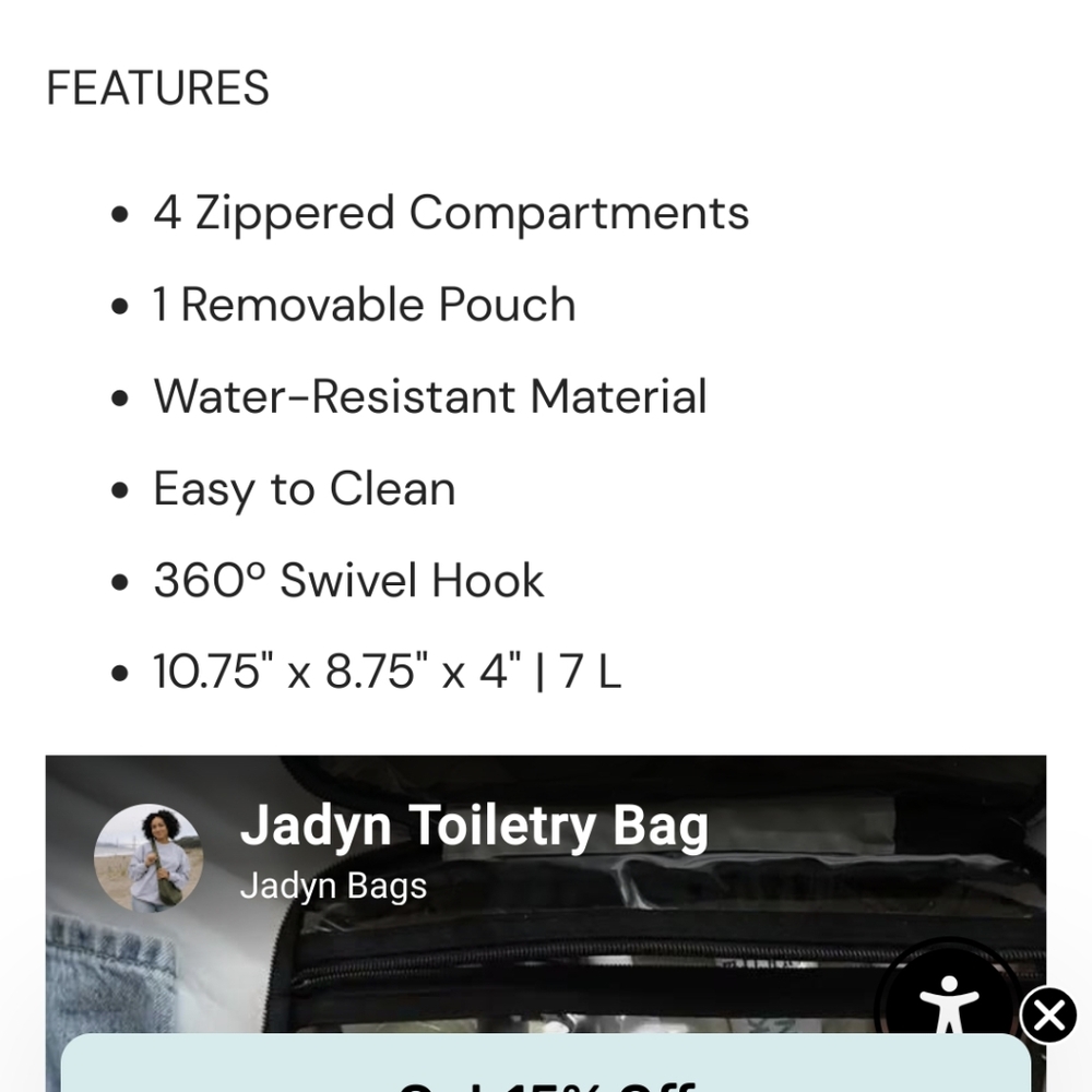 Jadyn  Toiletry Bag - New With Tags - Picture 6 of 7